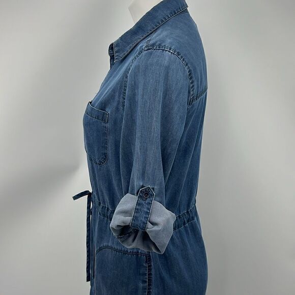 Athleta chambray long sleeve button up dress size small - Picture 5 of 10